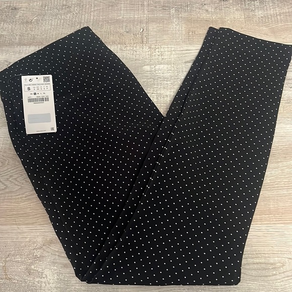 Black Polka Dot Zara Dress Pants Size S - Picture 1 of 2